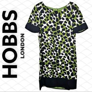 HOBBS LONDON Wool Leopard Print Shift Dress, Size 4 (US)